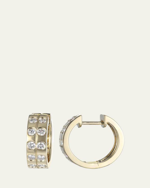 LEGGO Small 14K Gold Diamond Hoop Earrings